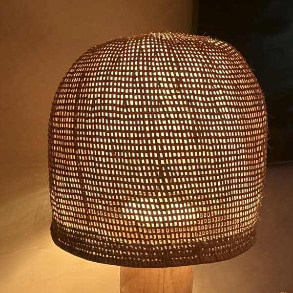 Open-weave shade, lit