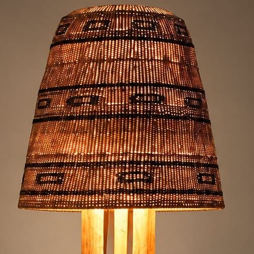 Geometric-pattern shade, lit