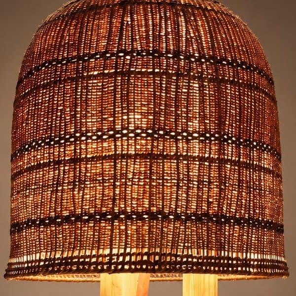 Shade with dark stripes, lit